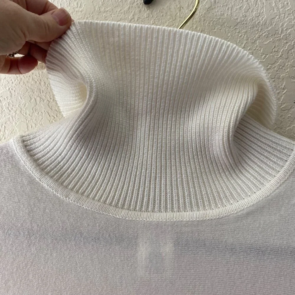 Michael‎ KorsTurtleneck Poncho Sweater Womens XL White Cotton Blend Relaxed